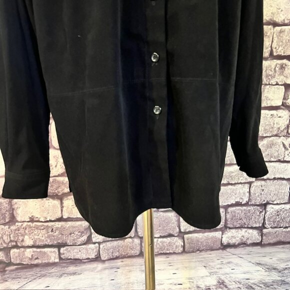 Talbots Black Stretch Suede Like Top Size 1X - Picture 3 of 10